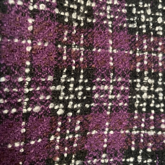 Luciano Dante Blazer Boxy Purple Tweed Cropped Coco Inspired Contrast Sleeves S - Picture 8 of 10